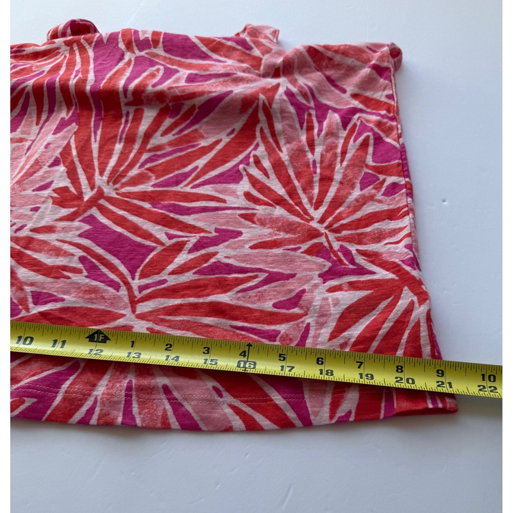 Sigrid Olsen Pink Red Tropical Palm Linen Halter Tank Top Womens Medium NWT - Picture 5 of 9